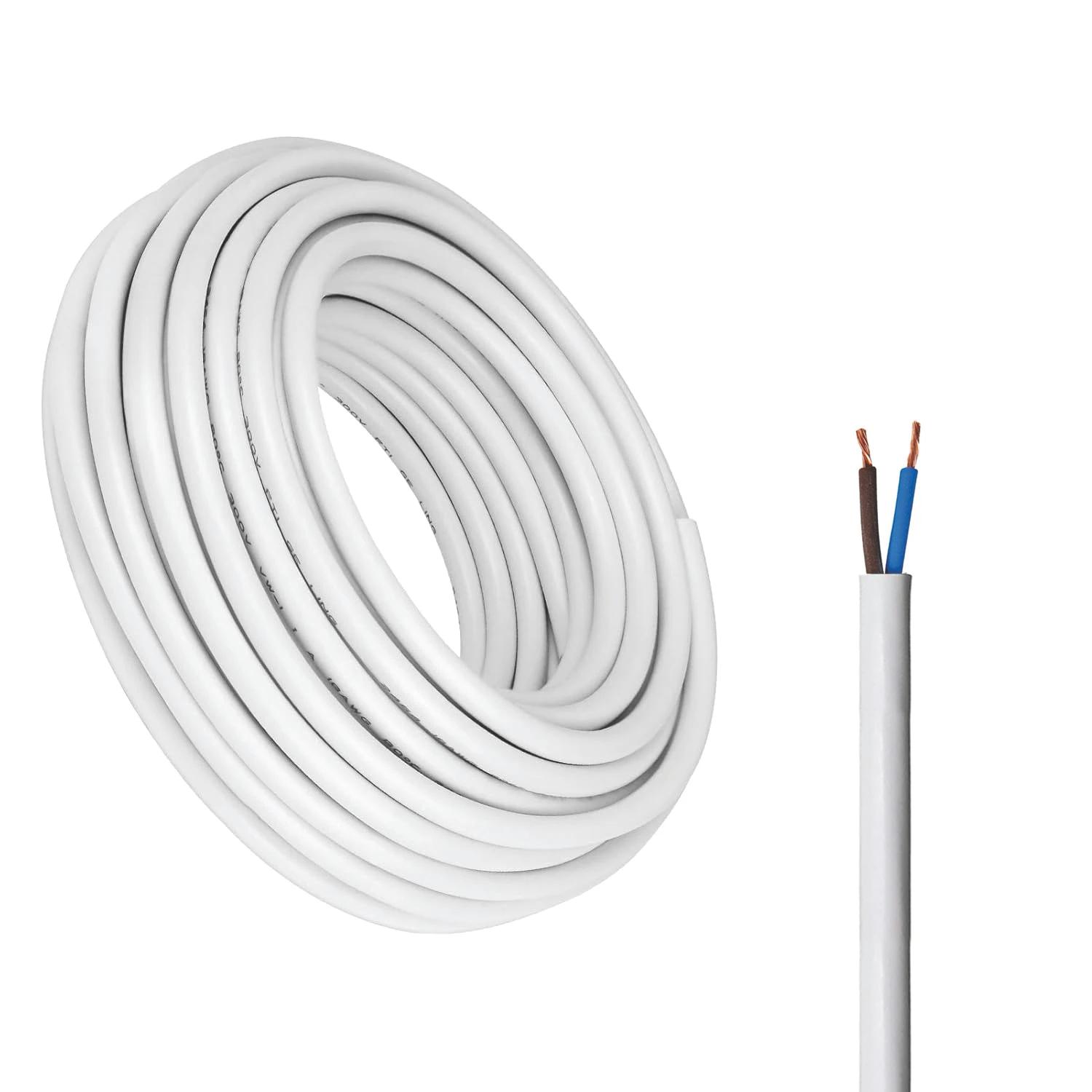 ASHFLEXI 2X1.0 MM2 CCA/PVC/PVC -WHITE 100yd  CABLES/WIRES