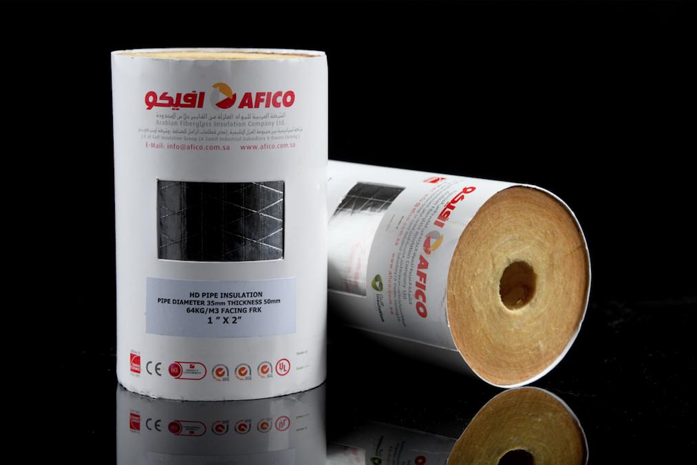 Afico Fiber Glass Insulation FRK Duct Roll 48Kg/M3 X50mm Thick X10MX1.2M * KSA